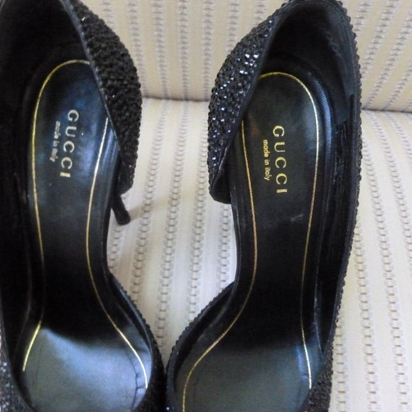 Gucci Black Crystal D'Orsay High Heel Pumps HOST PICK! - Picture 4 of 12